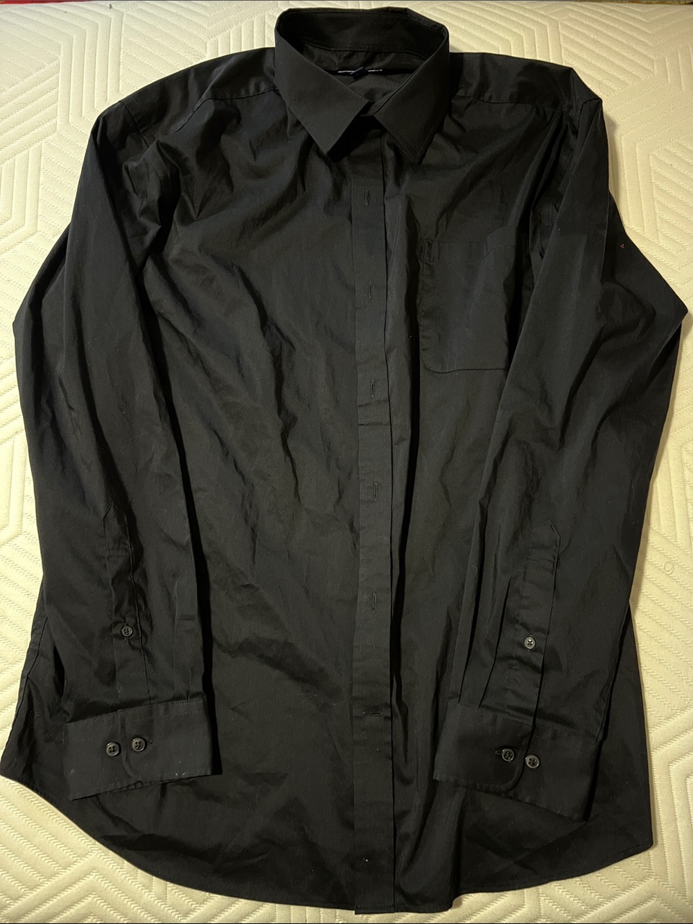 George Black Men's Dress Shirt - Solid Button-Down